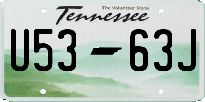 TN license plate U5363J