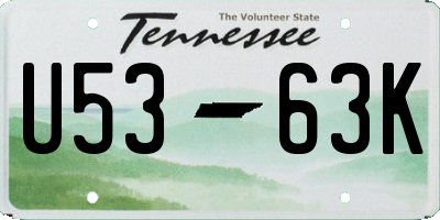 TN license plate U5363K