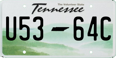 TN license plate U5364C