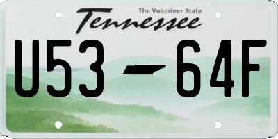 TN license plate U5364F