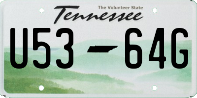 TN license plate U5364G