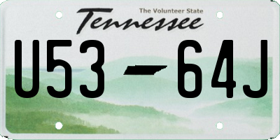 TN license plate U5364J