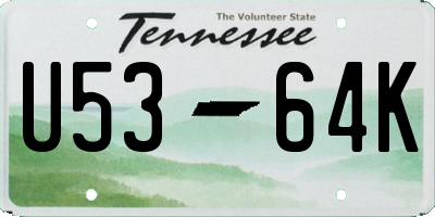 TN license plate U5364K