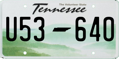 TN license plate U5364O
