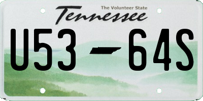 TN license plate U5364S