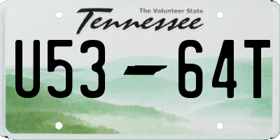 TN license plate U5364T