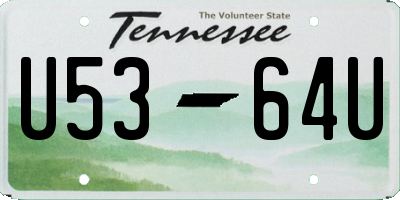 TN license plate U5364U