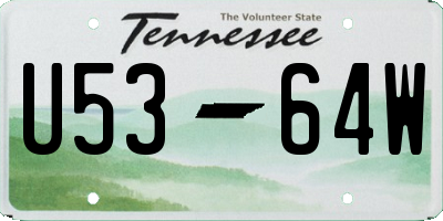 TN license plate U5364W
