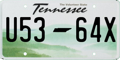 TN license plate U5364X