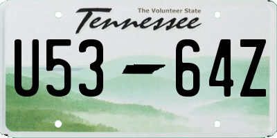 TN license plate U5364Z