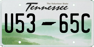 TN license plate U5365C