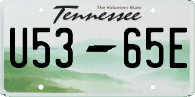TN license plate U5365E