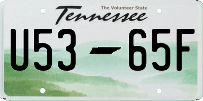 TN license plate U5365F