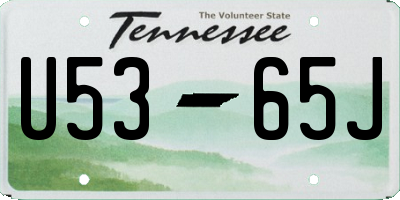 TN license plate U5365J