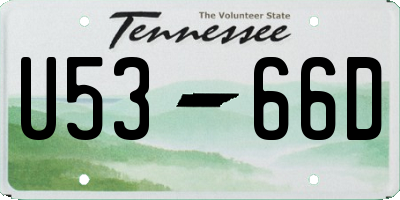 TN license plate U5366D