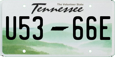 TN license plate U5366E