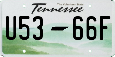 TN license plate U5366F