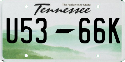 TN license plate U5366K