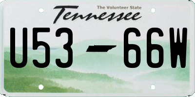 TN license plate U5366W