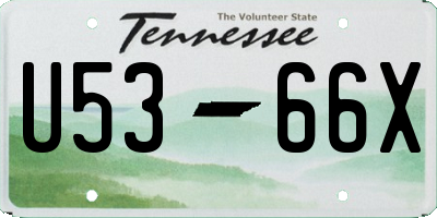 TN license plate U5366X
