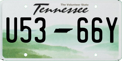 TN license plate U5366Y