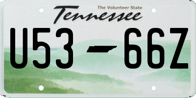 TN license plate U5366Z
