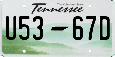 TN license plate U5367D