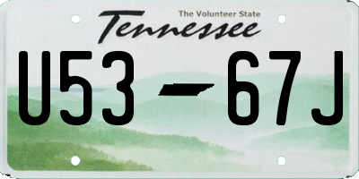 TN license plate U5367J