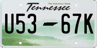 TN license plate U5367K