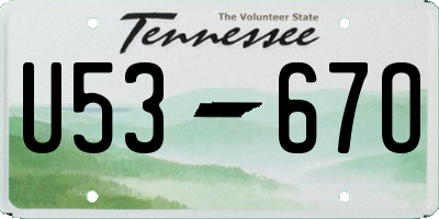 TN license plate U5367O