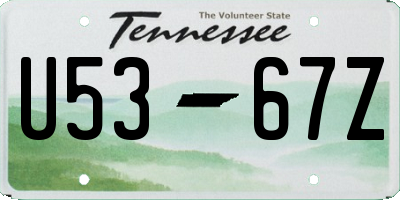 TN license plate U5367Z