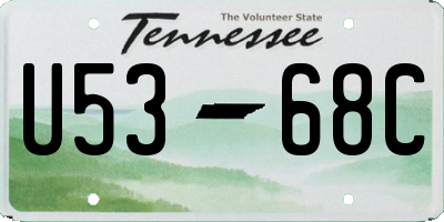 TN license plate U5368C