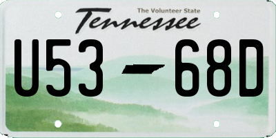 TN license plate U5368D