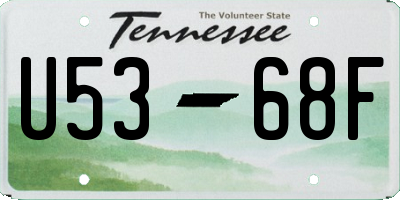 TN license plate U5368F