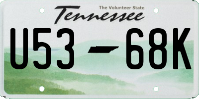 TN license plate U5368K