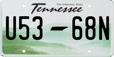 TN license plate U5368N