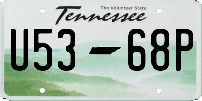 TN license plate U5368P