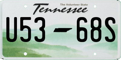 TN license plate U5368S