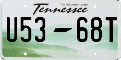 TN license plate U5368T