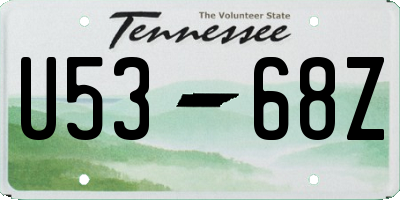 TN license plate U5368Z