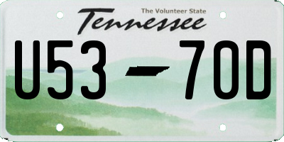 TN license plate U5370D