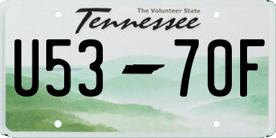 TN license plate U5370F