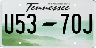 TN license plate U5370J