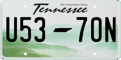 TN license plate U5370N