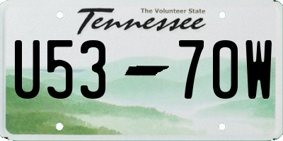 TN license plate U5370W
