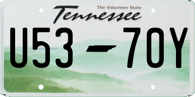 TN license plate U5370Y
