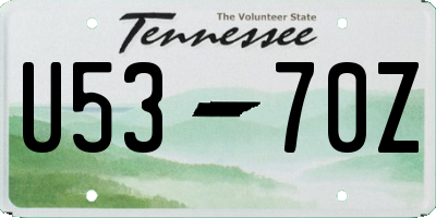 TN license plate U5370Z