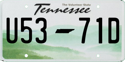 TN license plate U5371D