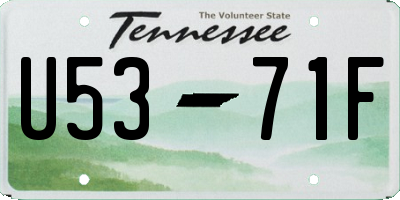 TN license plate U5371F