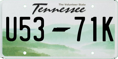 TN license plate U5371K